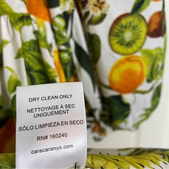 Cara Cara Sip Sip Banana Fruit Print Puff Sleeve Babydoll Cotton Dress Sz XS - Picture 12 of 12